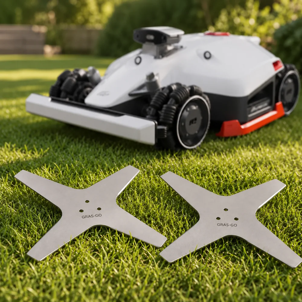 X-Blade GRASGO Edelstahlmesser für Mammotion LUBA 2 AWD, Doppelset mit Adaptern