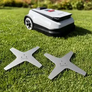 X-Blade GRASGO Doppelset, zwei Edelstahlmesser mit Adaptern für Ecovacs GOAT A3000 RTK – Doppelset (2 Stück) – Ansicht 1