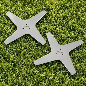 X-Blade GRASGO Doppelset, zwei Edelstahlmesser mit Adaptern für Ecovacs GOAT A3000 RTK – Doppelset (2 Stück) – Ansicht 3