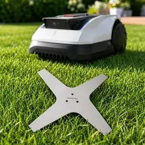 X-Blade GRASGO Edelstahlmesser für Ecovacs GOAT O1200, montiert mit Adapter – 1 Stück – Ansicht 1