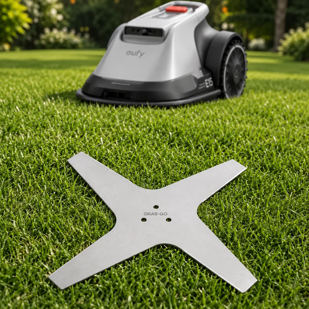 X-Blade GRASGO Edelstahlmesser mit vier Schneidkanten für eufy E15, E18 und TerraMow S1200